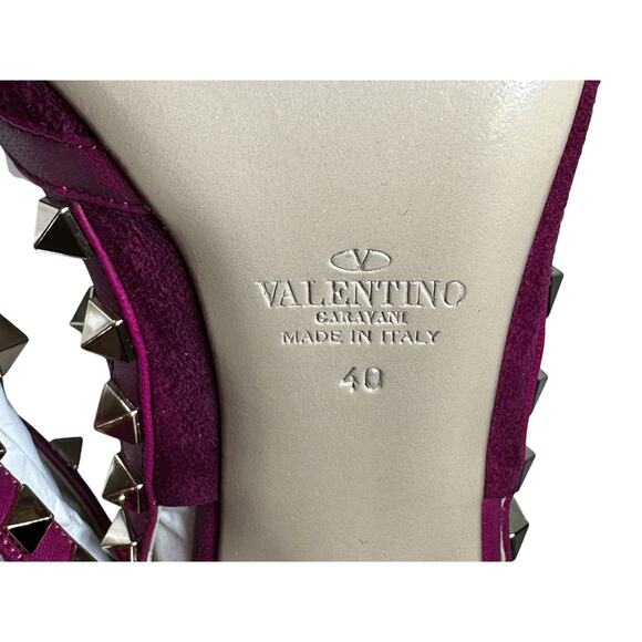 Valentino Garavani NIB Camelia Suede Rockstud Caged Ankle Strap Heels Pumps 40 - Picture 5 of 6